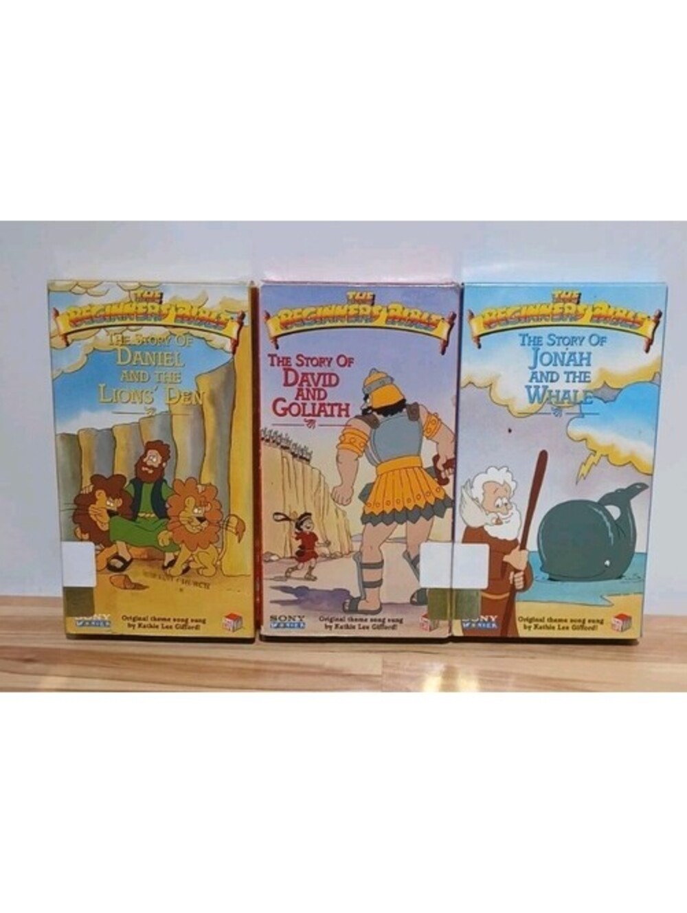 The Beginners Bible - 3 VHS - Daniel & the Lion, David & Goliath, Jonah & Whale